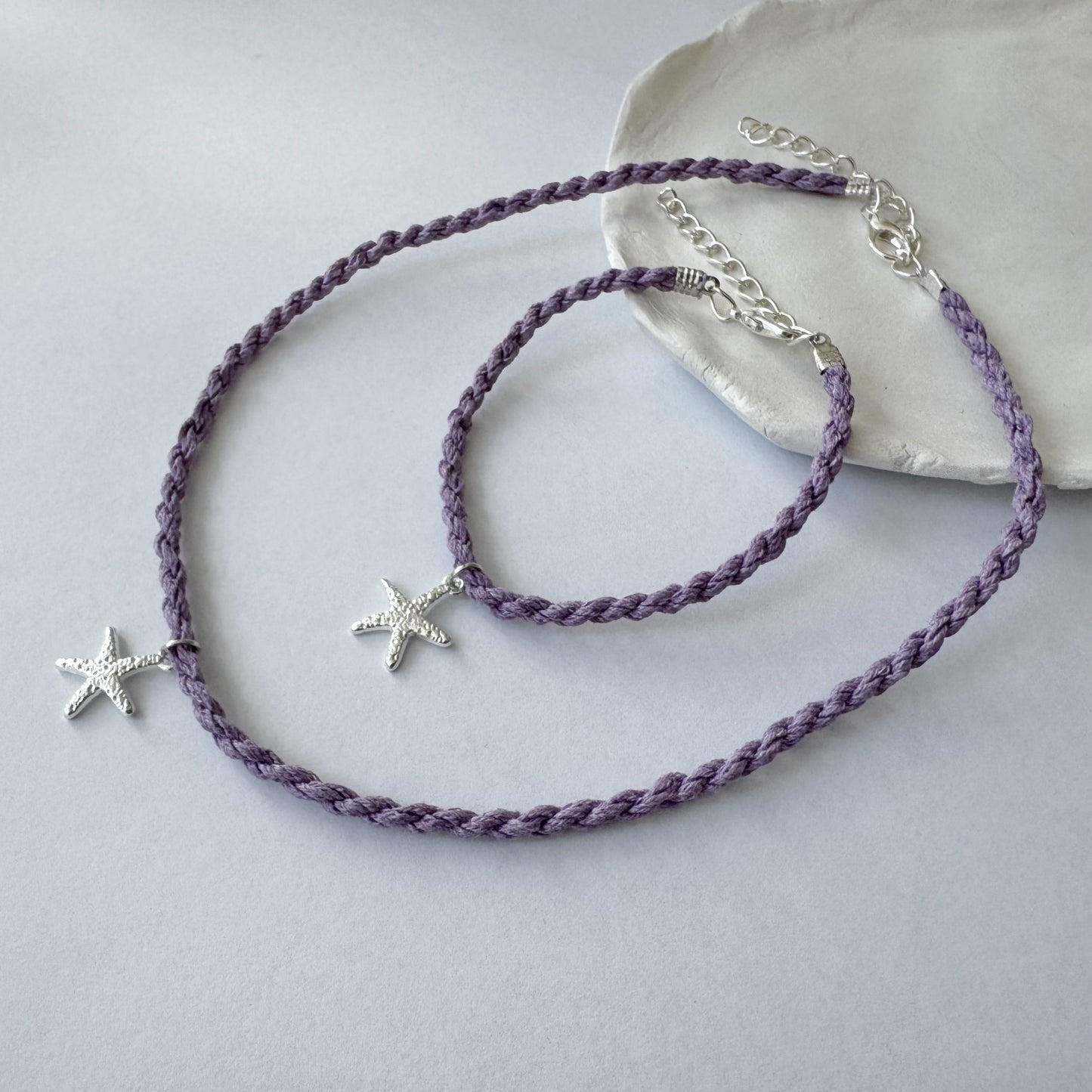 Colorful Rope Necklace with Starfish Charm