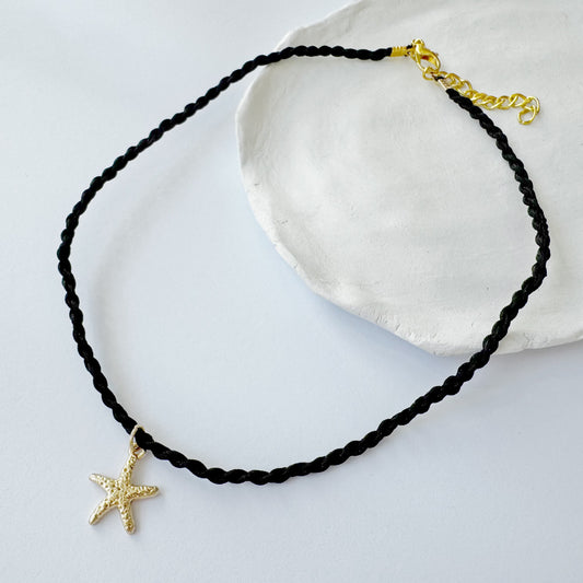 Colorful Rope Necklace with Starfish Charm