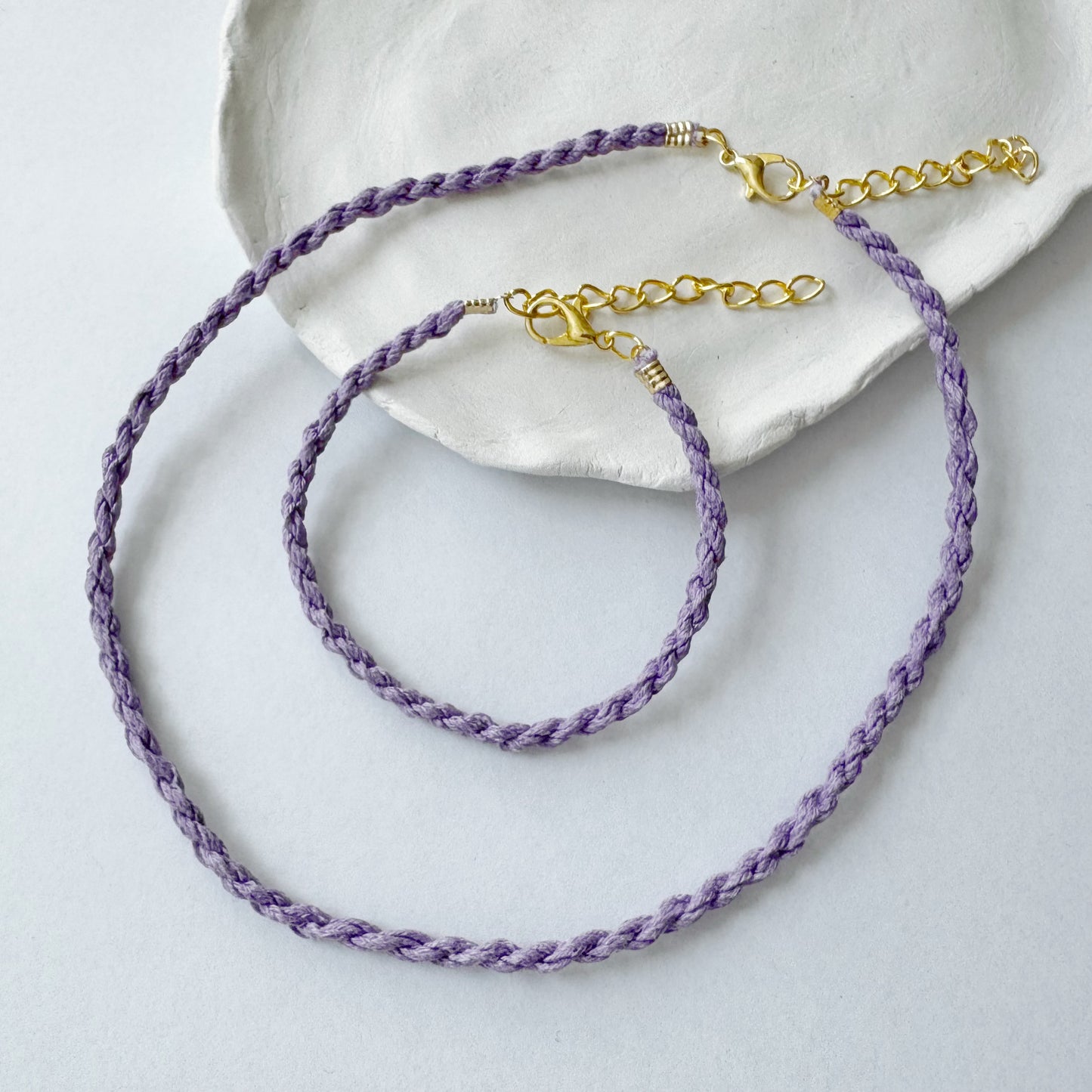 Rope Minimalistic Bracelet and Necklace Set