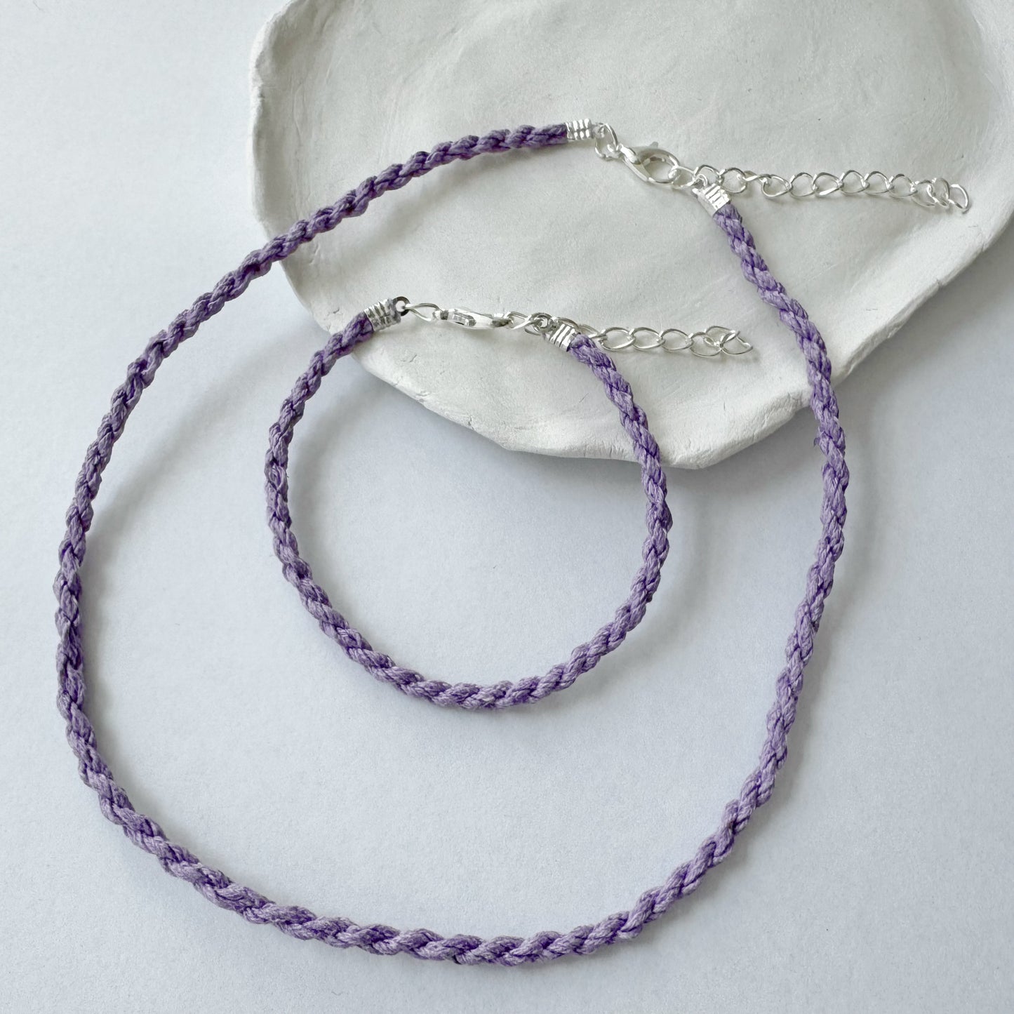 Rope Minimalistic Bracelet and Necklace Set