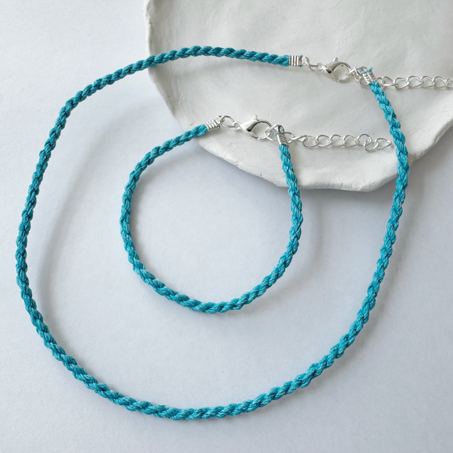 Rope Minimalistic Bracelet and Necklace Set