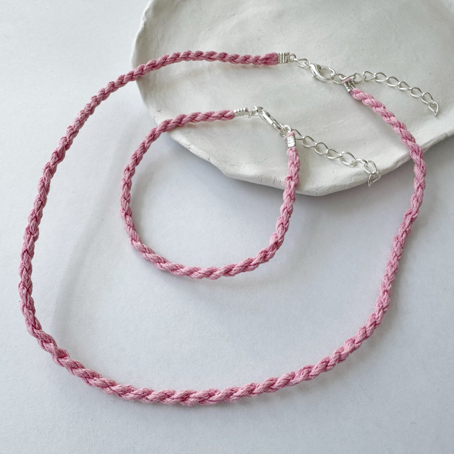 Rope Minimalistic Bracelet and Necklace Set