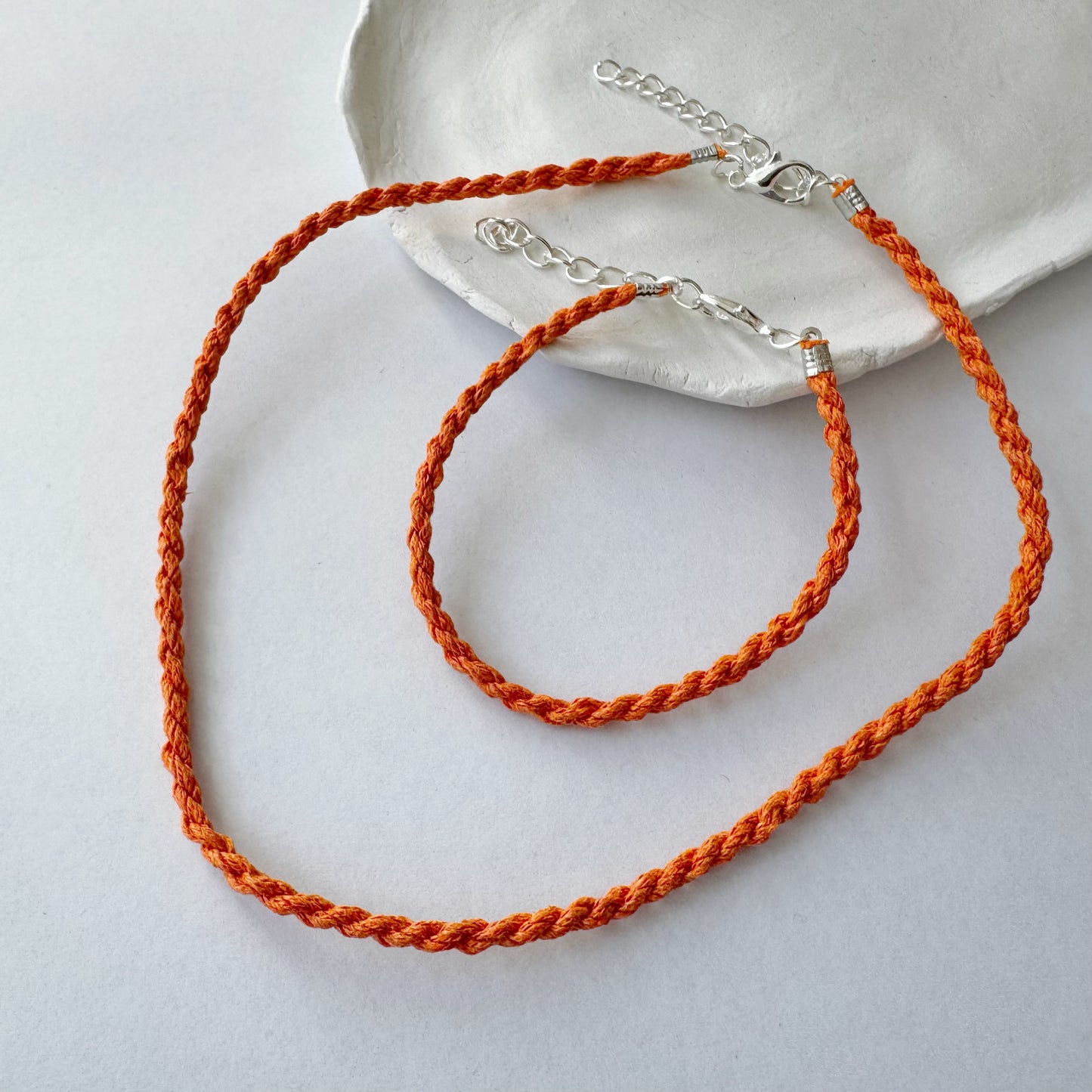 Rope Minimalistic Bracelet and Necklace Set