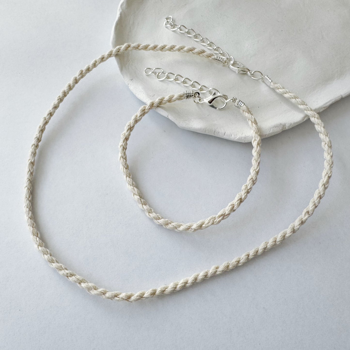 Rope Minimalistic Bracelet and Necklace Set