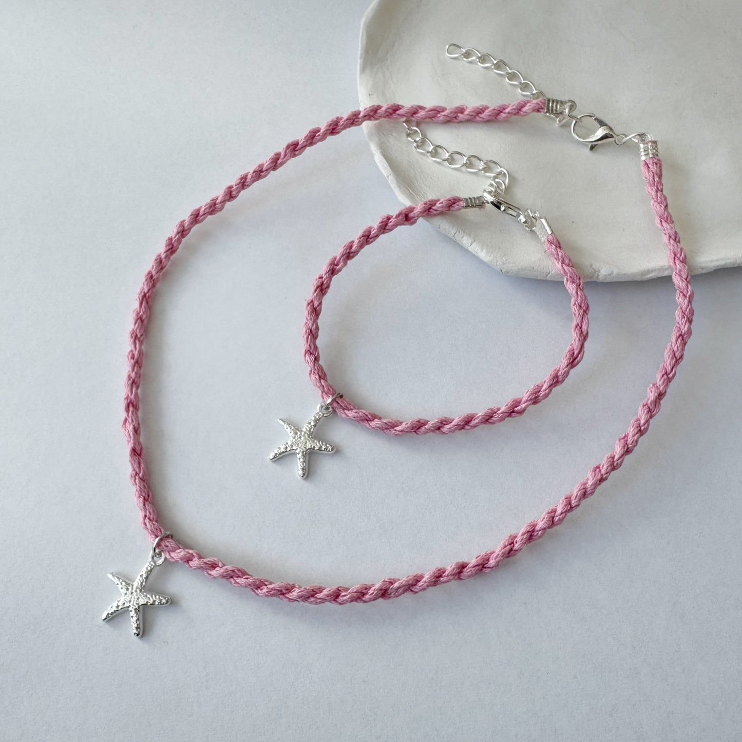 Colorful Rope Necklace with Starfish Charm