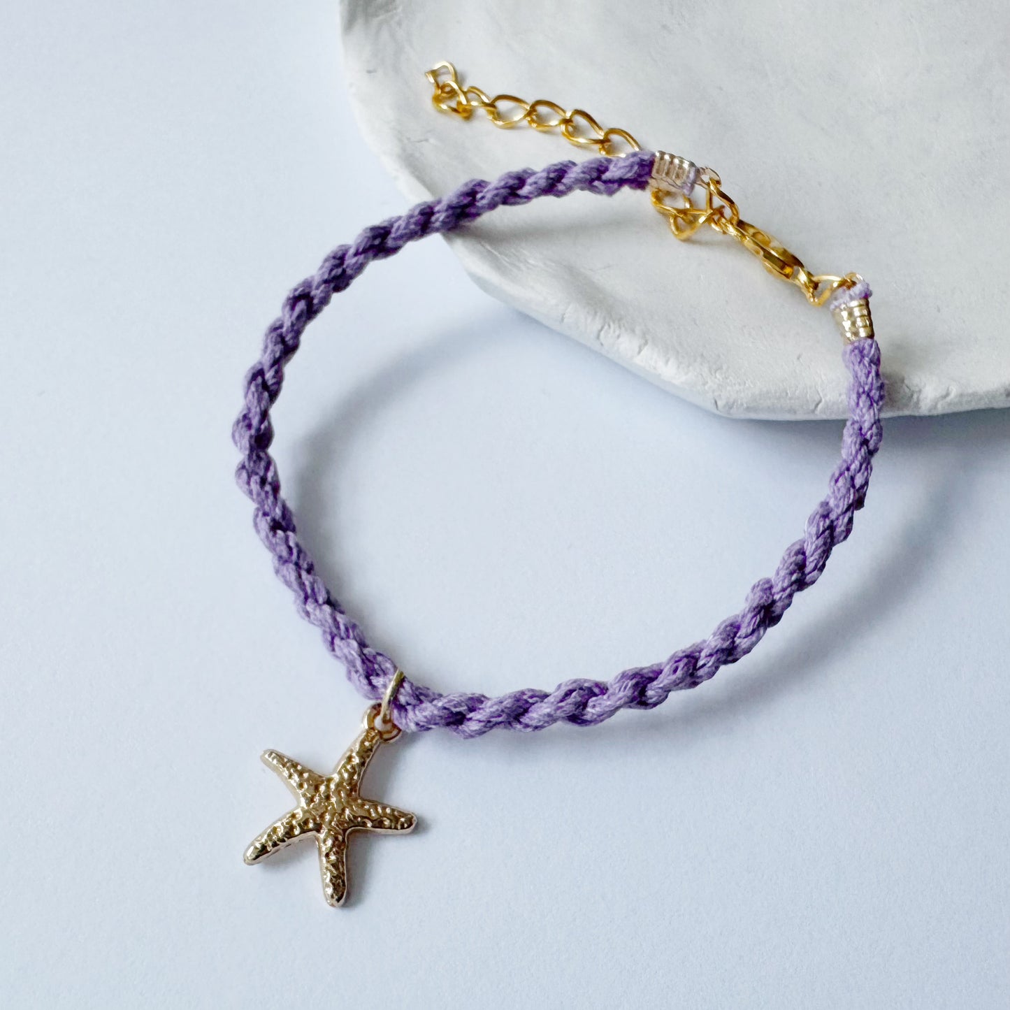 Colorful Rope Bracelet with Starfish Charm
