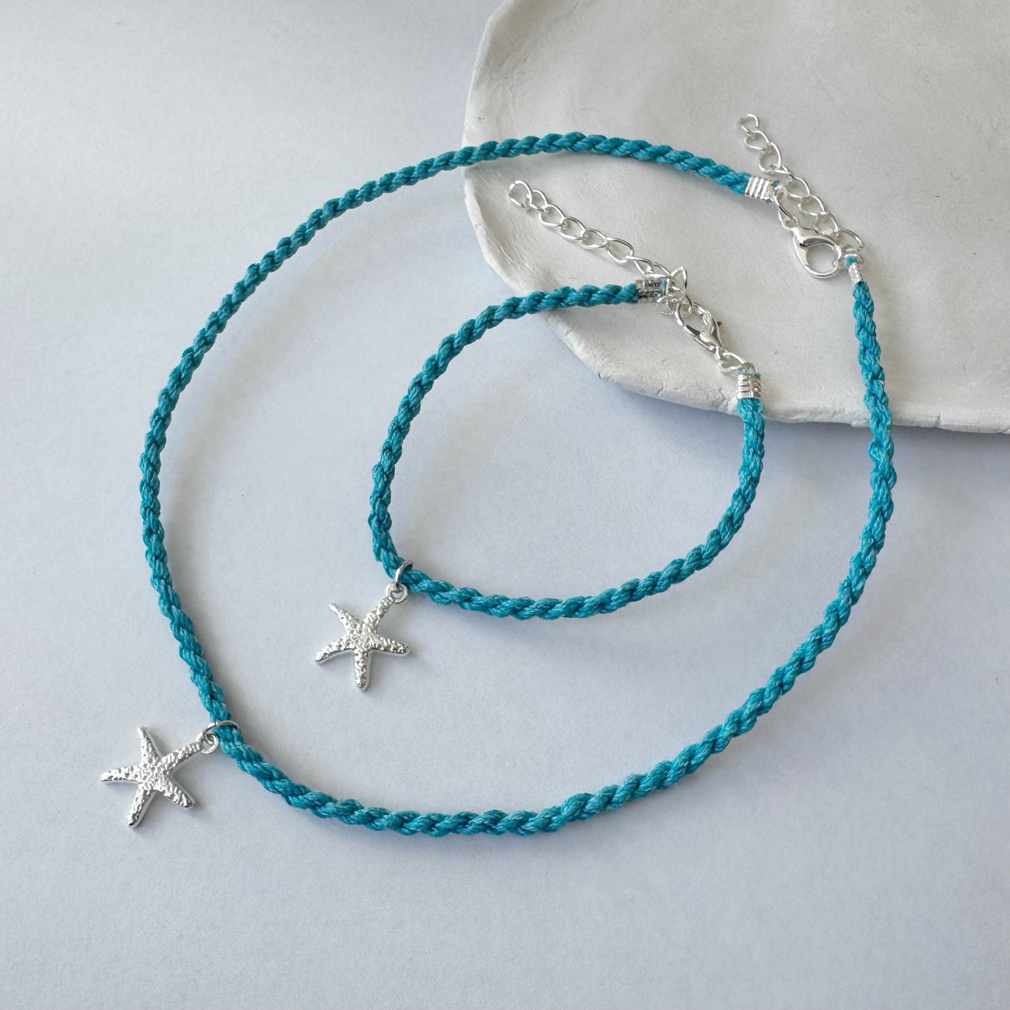 Colorful Rope Necklace with Starfish Charm