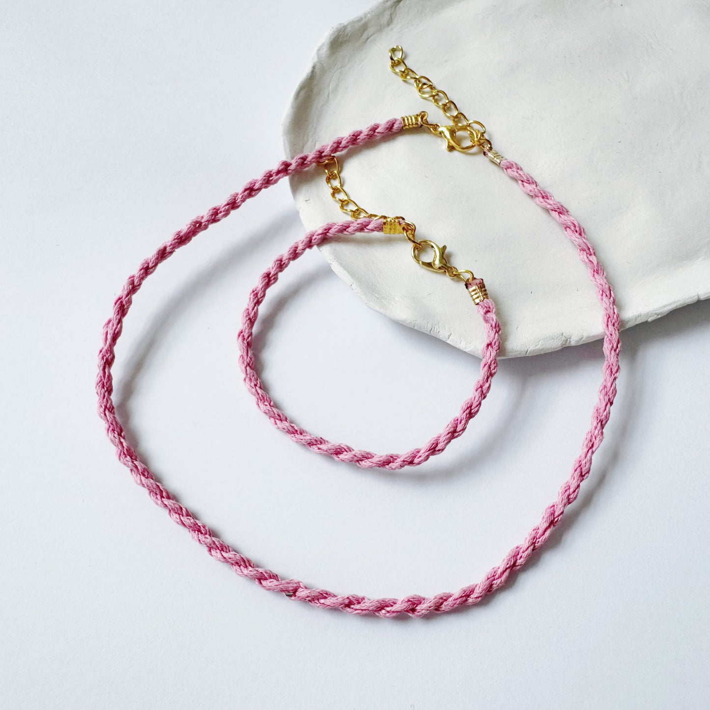 Rope Minimalistic Bracelet and Necklace Set