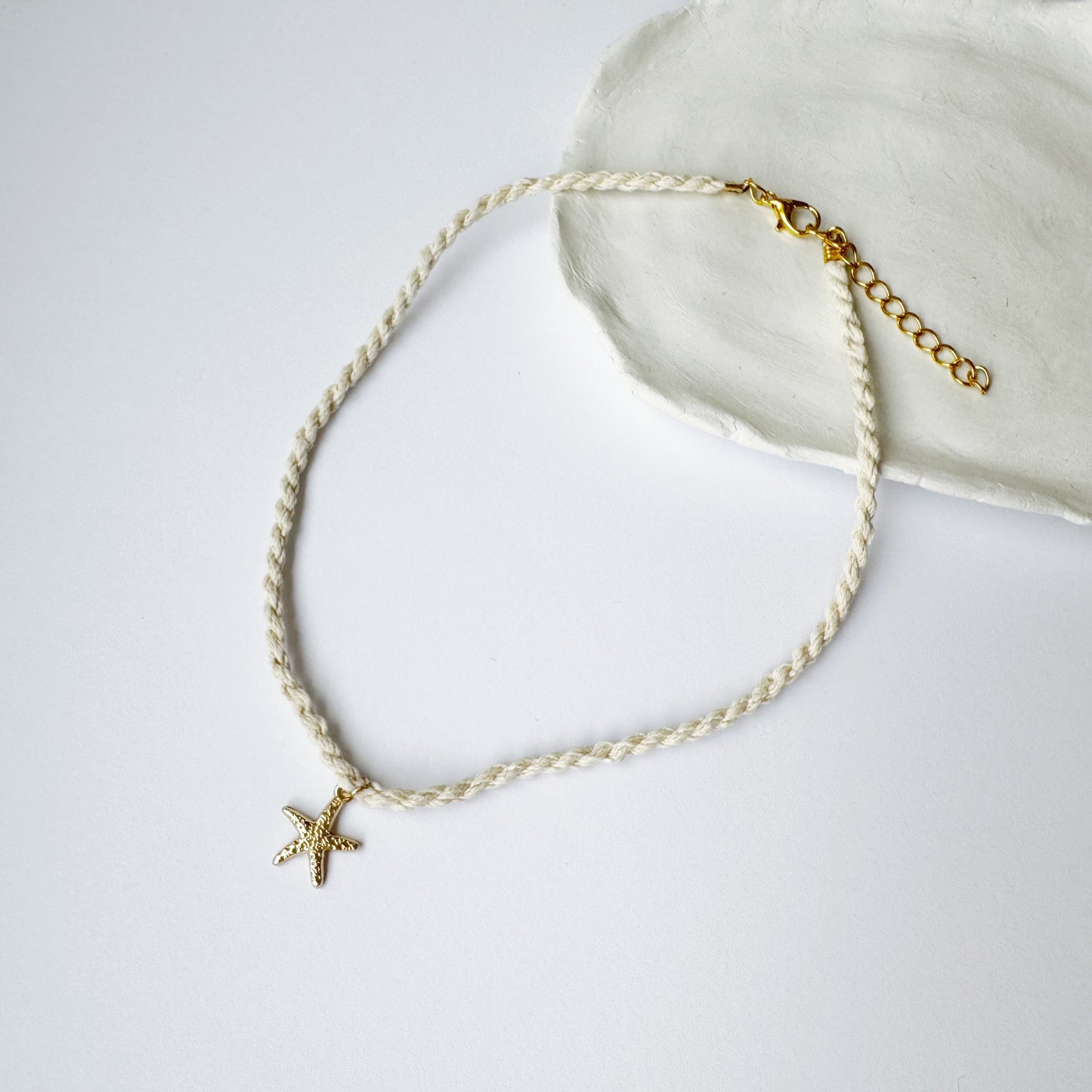 Colorful Rope Necklace with Starfish Charm