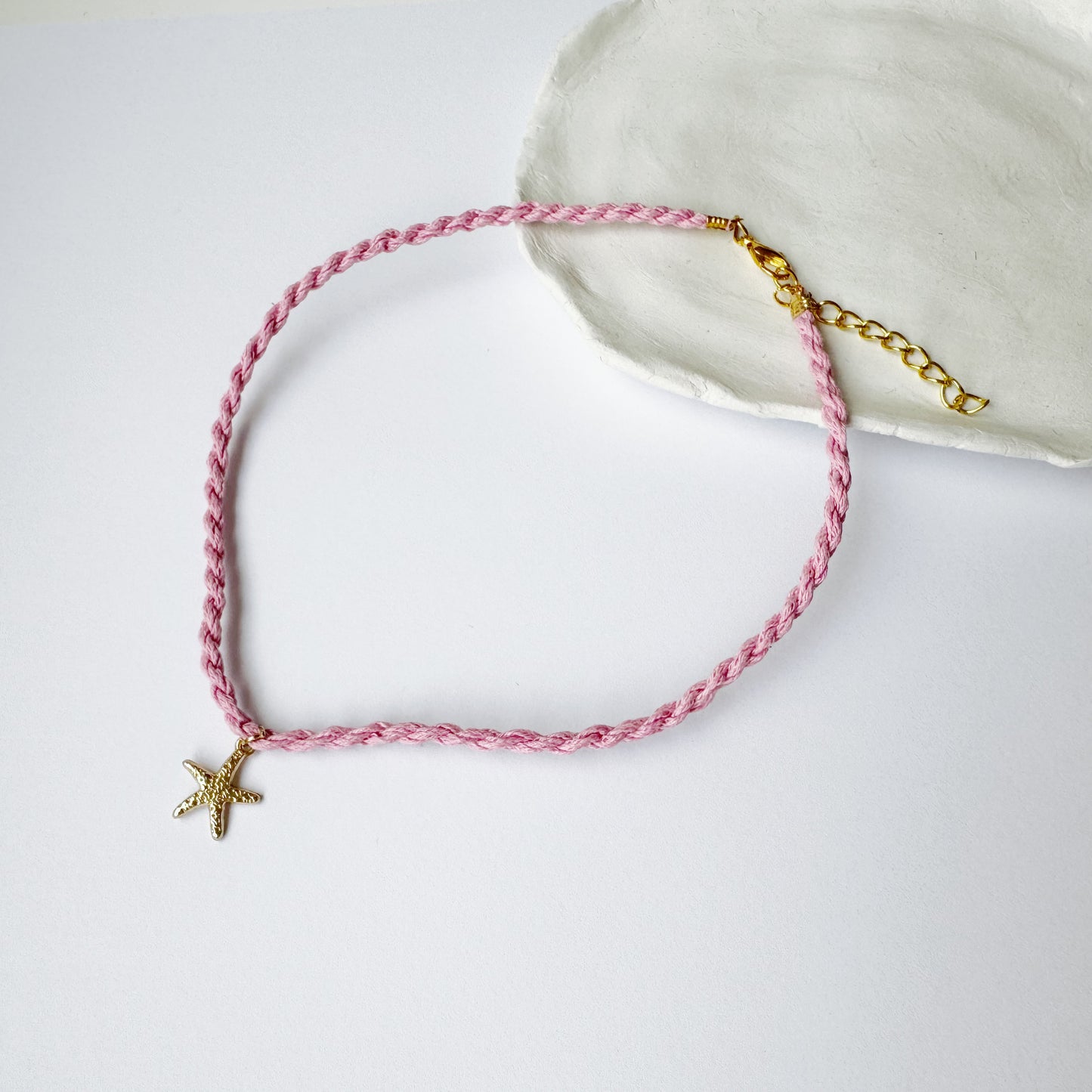 Colorful Rope Necklace with Starfish Charm