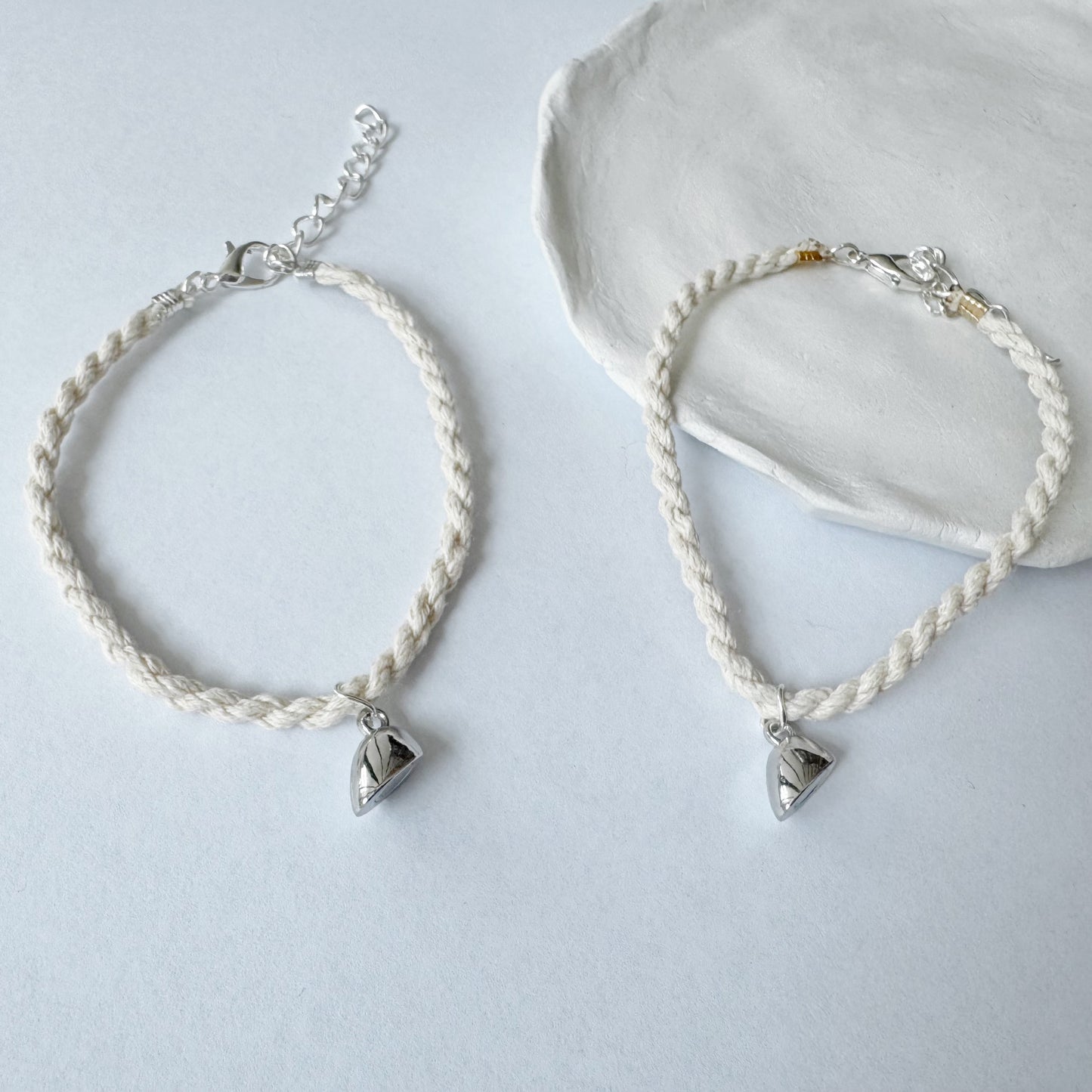 Magnetic Heart Rope Bracelet Set for Two