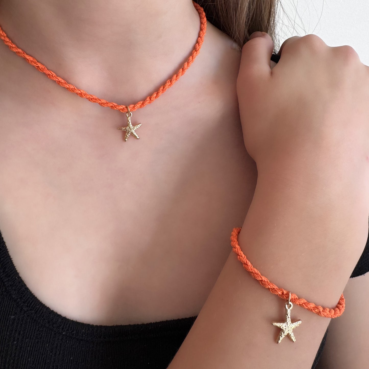 Colorful Rope Bracelet with Starfish Charm