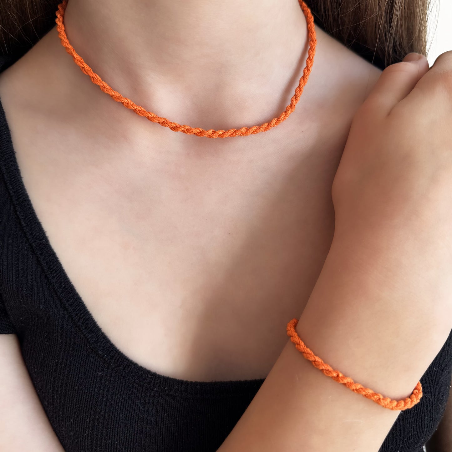 Rope Minimalistic Bracelet and Necklace Set