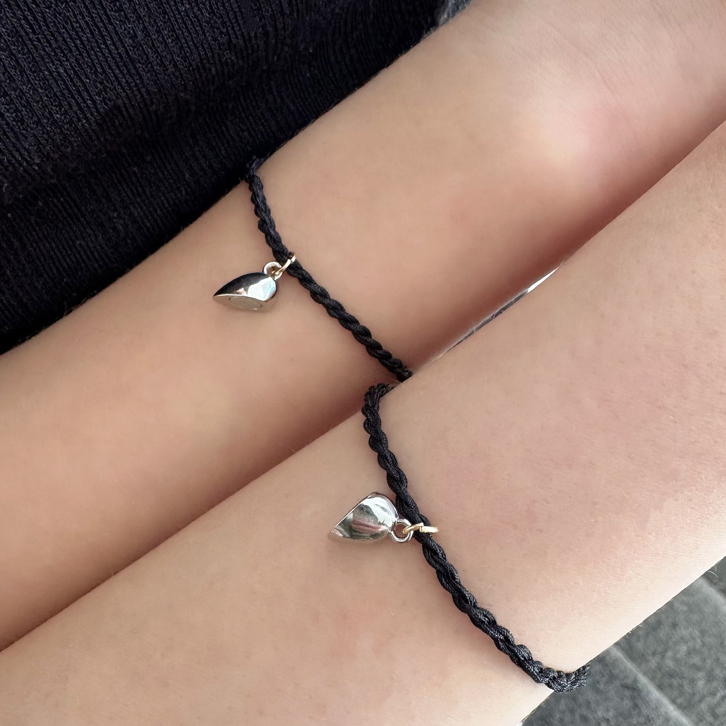 Magnetic Heart Rope Bracelet Set for Two