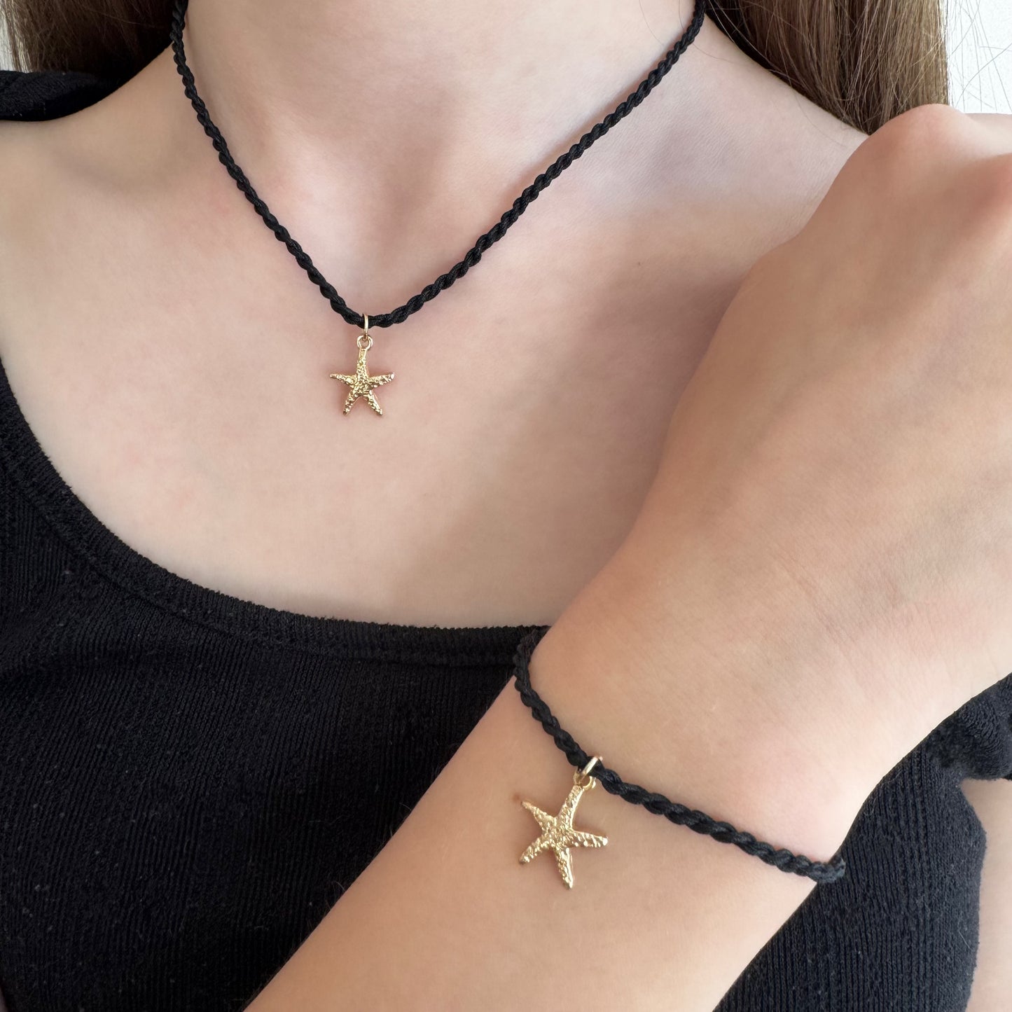 Colorful Rope Necklace with Starfish Charm