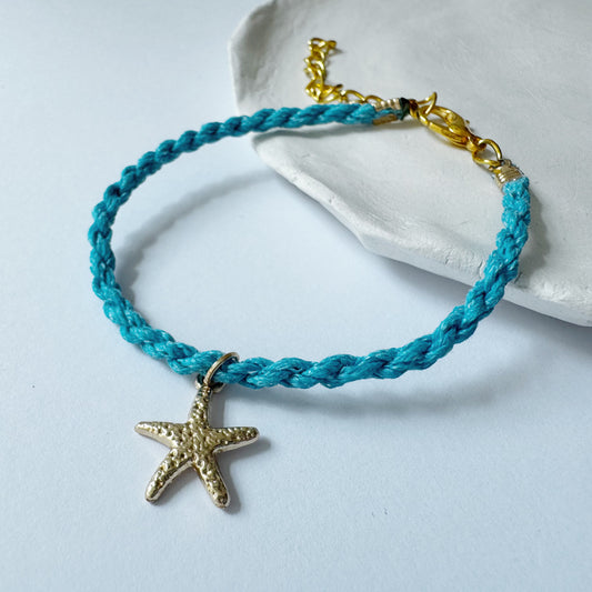 Colorful Rope Bracelet with Starfish Charm