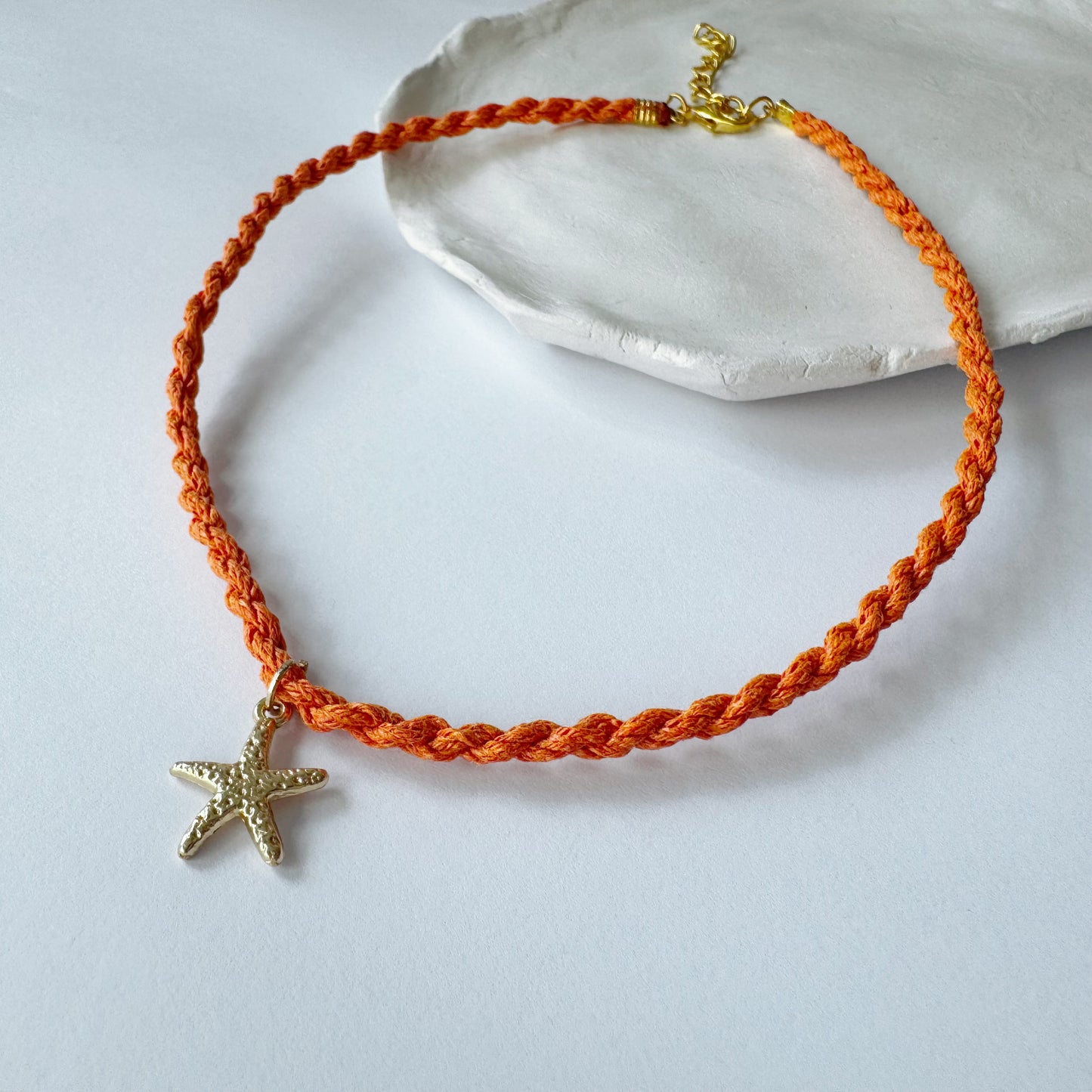 Colorful Rope Necklace with Starfish Charm