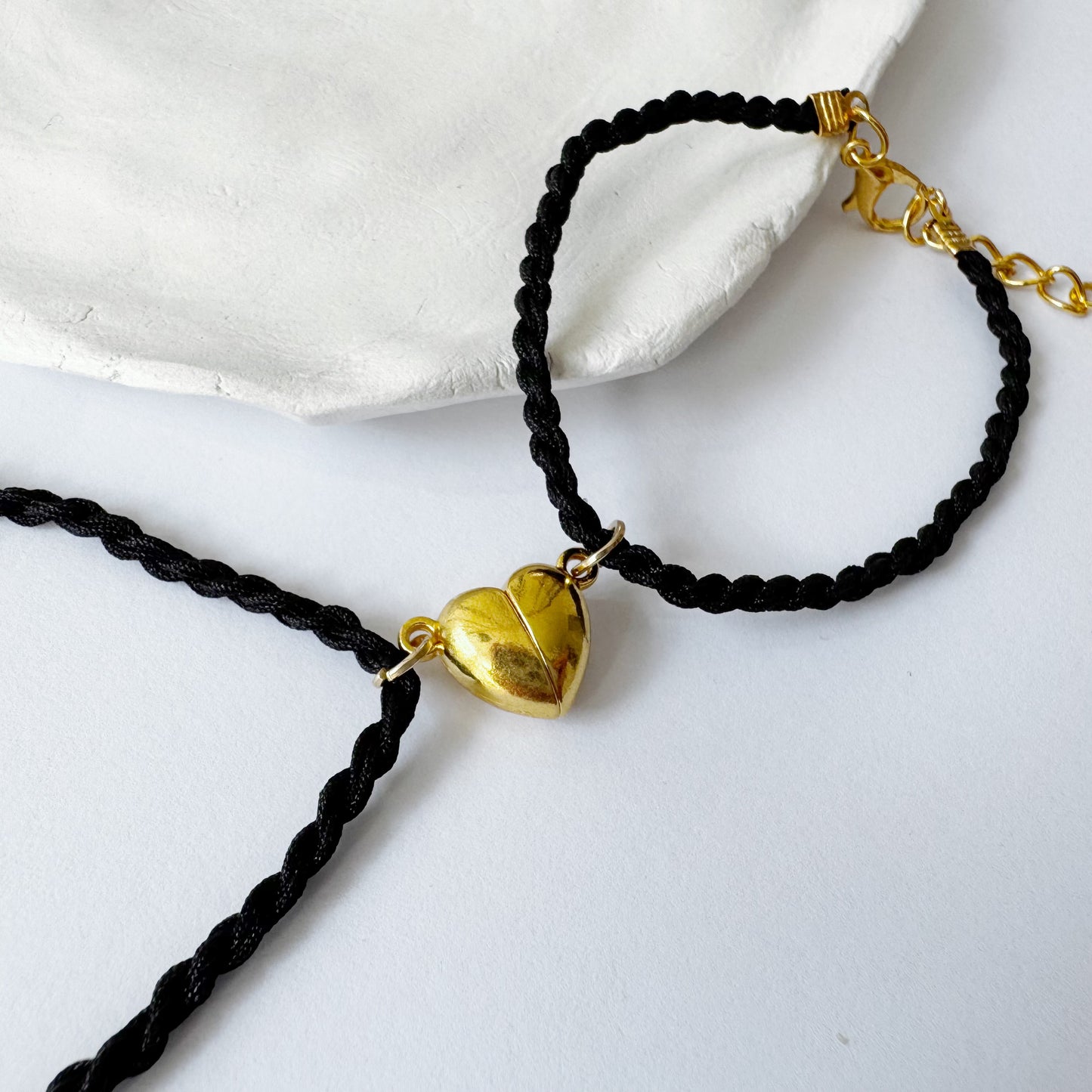 Magnetic Heart Rope Bracelet Set for Two