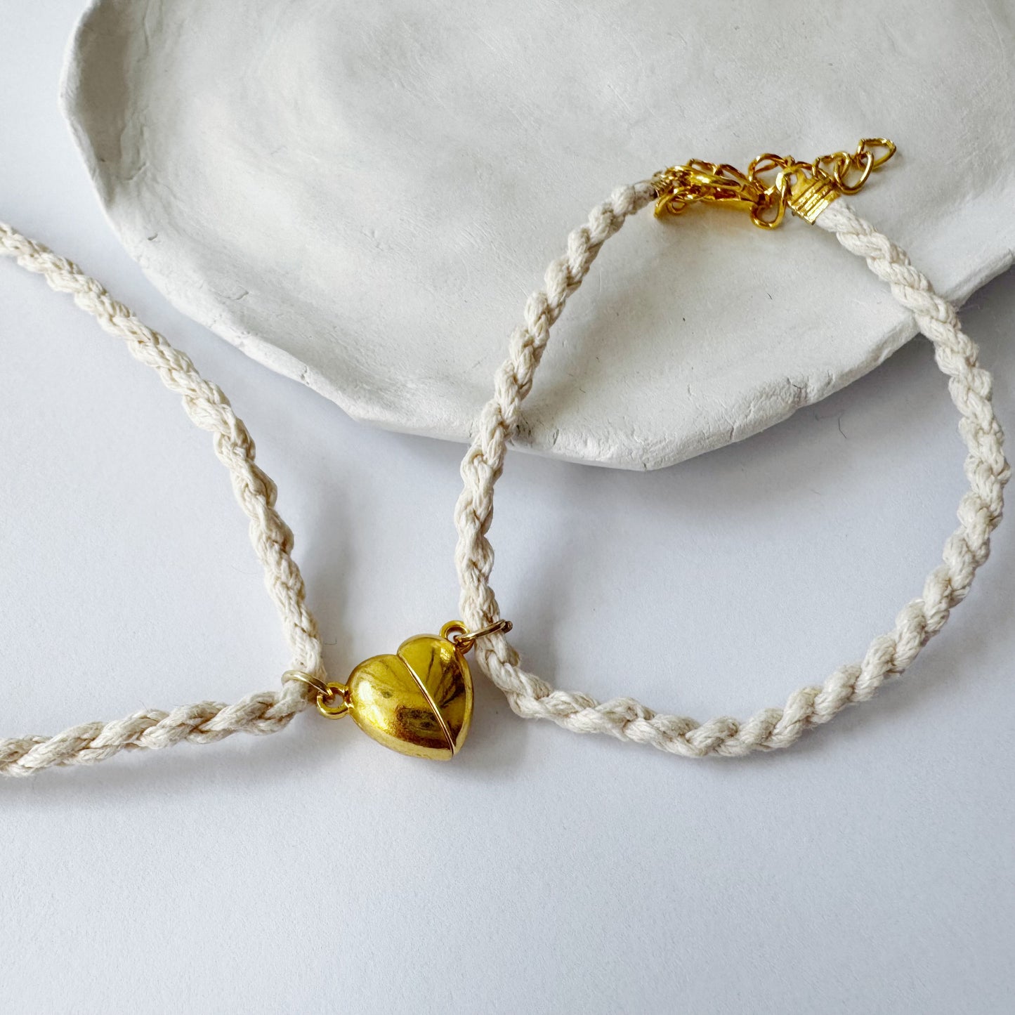 Magnetic Heart Rope Bracelet Set for Two