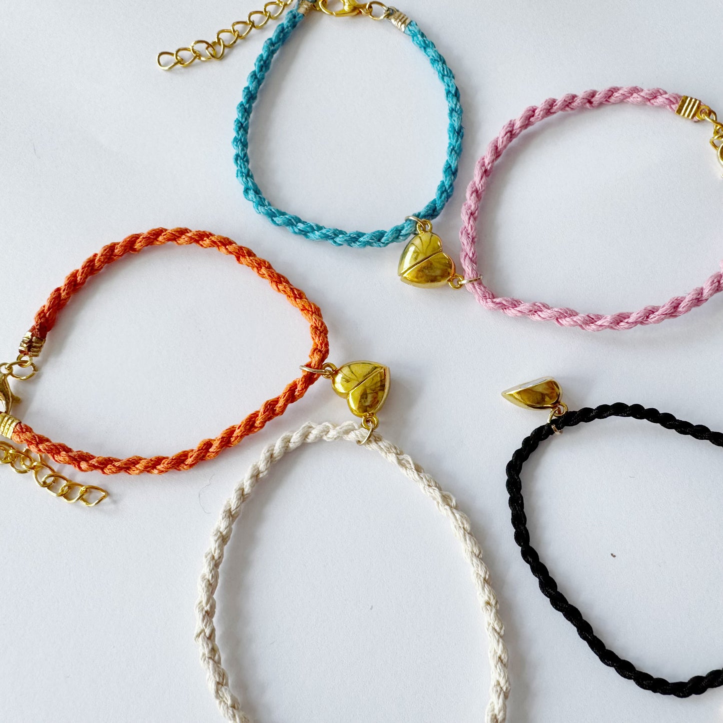 Magnetic Heart Rope Bracelet Set for Two