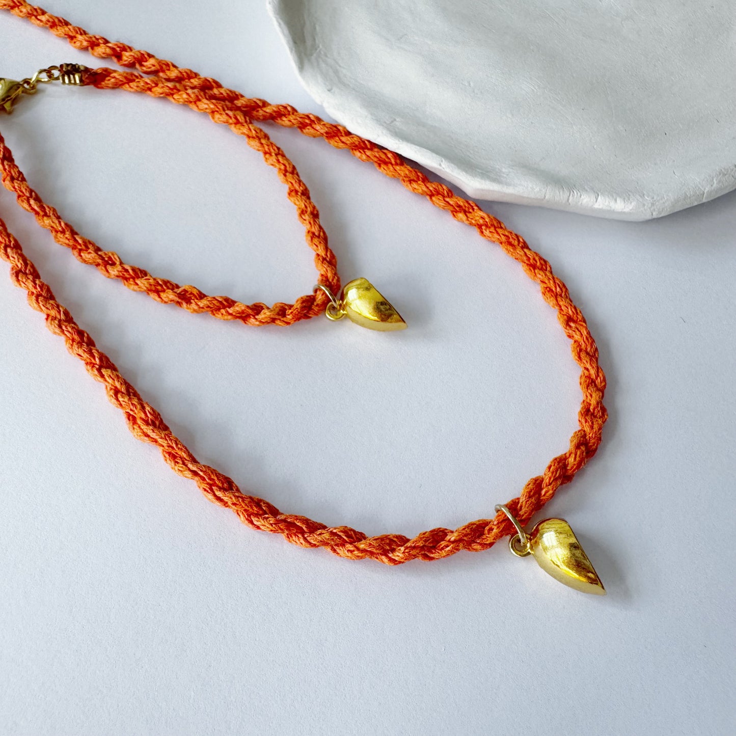 Magnetic Heart Rope Bracelet & Necklace Set