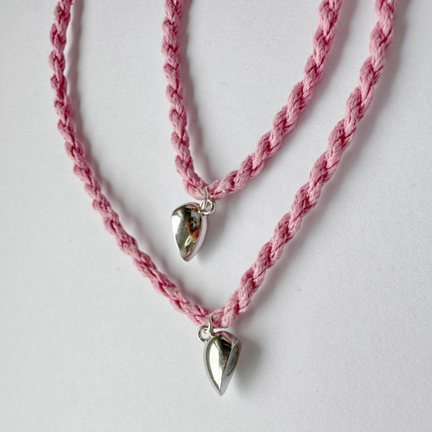 Magnetic Heart Rope Bracelet & Necklace Set