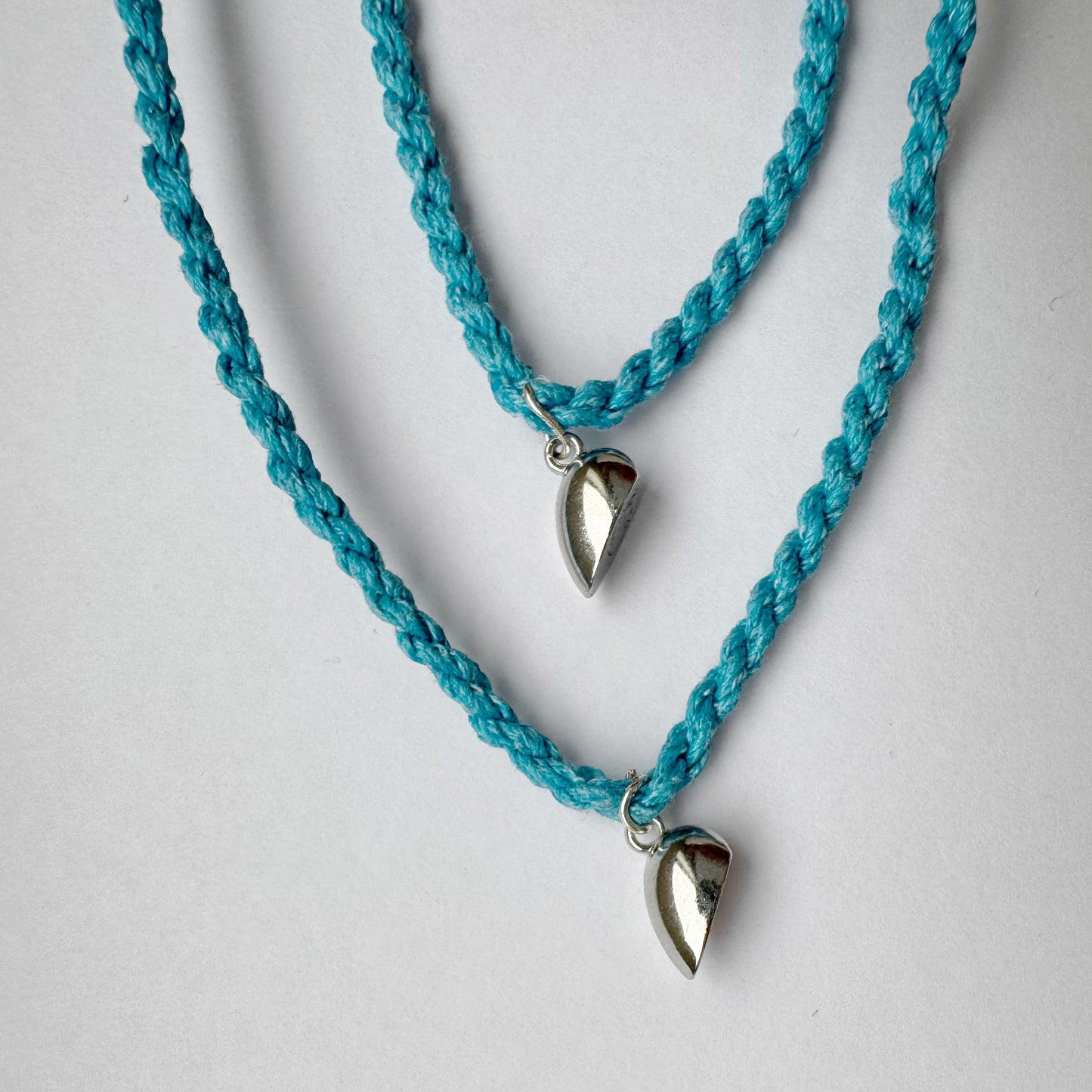 Magnetic Heart Rope Bracelet & Necklace Set